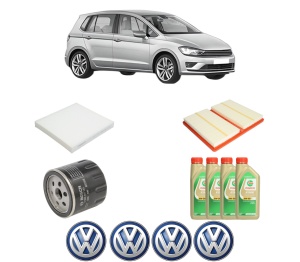 Set Pachet filtre revizie Bosch, 4 litrii ulei Castrol 5W30 Volkswagen GOLF SPORTSVAN VII (AM1, AN1) 1.0 TSI din 2015-2020, 4x Stickere auto cu Volkswagen - Img 2