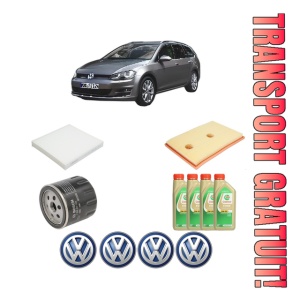 Set Pachet filtre revizie Bosch, 4 litrii ulei Castrol 5W30 Volkswagen GOLF VAN VII Variant (BA5) 1.2 TSi BlueMotion din 2013-2017, 4x Stickere auto cu Volkswagen