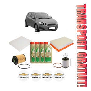 Set Pachet filtre revizie Bosch, 4 litrii ulei Castrol 5W40 CHEVROLET AVEO Hatchback (T300) 1.3 D din 2011-2015, 4x Stickere auto cu CHEVROLET