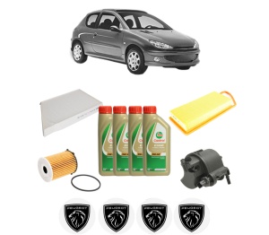 Set Pachet filtre revizie Bosch, 4 litrii ulei Castrol 5W40 PEUGEOT 206 Hatchback (2A/C) 1.4 HDi din 2002-2007, 4x Stickere auto cu PEUGEOT - Img 2