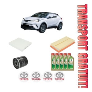 Set Pachet filtre revizie Bosch, 5 litrii ulei Castrol 0W20 TOYOTA C-HR (_X1_) 2.0 (ZGX10_) din 2016, 4x Stickere auto cu TOYOTA