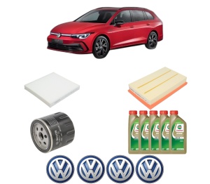 Set Pachet filtre revizie Bosch, 5 litrii ulei Castrol 0W20 Volkswagen GOLF VIII Variant (CG5, DB5) 1.5 TGI din 2020, 4x Stickere auto cu Volkswagen - Img 2