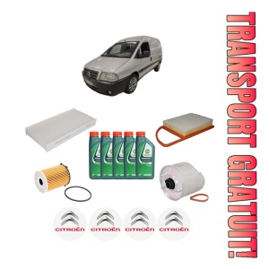 Set Pachet filtre revizie Bosch, 5 litrii ulei Castrol 10W40 CITROEN JUMPY II Platform/Chassis 1.6 HDi 90 8V din 2007-2016, 4x Stickere auto cu CITROEN