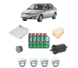 Set Pachet filtre revizie Bosch, 5 litrii ulei Castrol 10W40 DACIA LOGAN (LS_) 1.6 16V Flexifuel din 2010, 4x Stickere auto cu DACIA - Img 2
