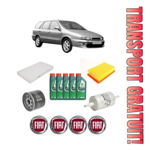 Set Pachet filtre revizie Bosch, 5 litrii ulei Castrol 10W40 FIAT MAREA Weekend (185_) 2.0 150 20V din 2001-2002, 4x Stickere auto cu FIAT