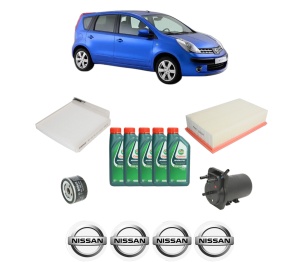 Set Pachet filtre revizie Bosch, 5 litrii ulei Castrol 10W40 NISSAN NOTE (E11, NE11) 1.5 dCi din 2006-2012, 4x Stickere auto cu NISSAN - Img 2