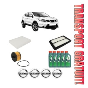 Set Pachet filtre revizie Bosch, 5 litrii ulei Castrol 10W40 NISSAN QASHQAI II (J11, J11_) 1.2 DIG-T din 2013, 4x Stickere auto cu NISSAN