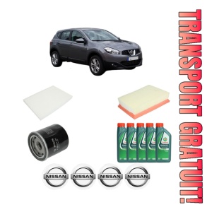 Set Pachet filtre revizie Bosch, 5 litrii ulei Castrol 10W40 NISSAN QASHQAI I VAN (J10) 2.0 All-wheel Drive din 2013-2014, 4x Stickere auto cu NISSAN