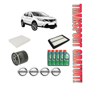 Set Pachet filtre revizie Bosch, 5 litrii ulei Castrol 10W40 NISSAN QASHQAI II (J11, J11_) 1.6 DIG-T din 2014, 4x Stickere auto cu NISSAN
