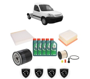 Set Pachet filtre revizie Bosch, 5 litrii ulei Castrol 10W40 PEUGEOT PARTNER Platform/Chassis (5_, G_) 2.0 HDi din 2002-2008, 4x Stickere auto cu PEUGEOT - Img 2
