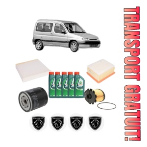 Set Pachet filtre revizie Bosch, 5 litrii ulei Castrol 10W40 PEUGEOT PARTNER MPV (5_, G_) 1.9 D 4x4 din 2004-2005, 4x Stickere auto cu PEUGEOT