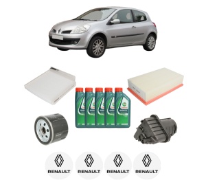 Set Pachet filtre revizie Bosch, 5 litrii ulei Castrol 10W40 RENAULT CLIO III Hatchback Van (SB_, SR_) 1.5 dCi (SR1H) din 2010-2014, 4x Stickere auto cu RENAULT - Img 2