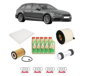 Set Pachet filtre revizie Bosch, 5 litrii ulei Castrol 5W30 AUDI A4 B9 Avant (8W5, 8WD) 2.0 TDI din 2015-2019, 4x Stickere auto cu AUDI - Img 2