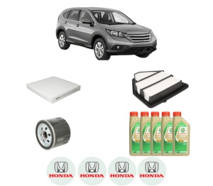 Set Pachet filtre revizie Bosch, 5 litrii ulei Castrol 5W30 HONDA CR-V IV (RM_) 1.6 i-DTEC (RE6) din 2013, 4x Stickere auto cu HONDA - Img 2