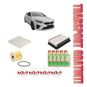 Set Pachet filtre revizie Bosch, 5 litrii ulei Castrol 5W30 KIA PROCEED (CD) 1.6 CRDi 136 din 2018, 4x Stickere auto cu KIA