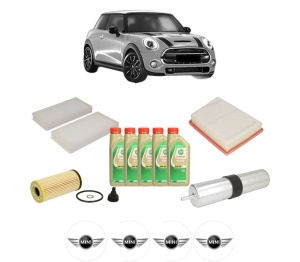 Set Pachet filtre revizie Bosch, 5 litrii ulei Castrol 5W30 MINI MINI (F56) One D din 2014, 4x Stickere auto cu MINI - Img 2
