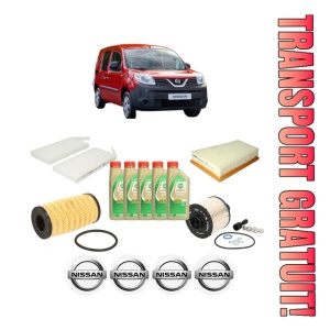 Set Pachet filtre revizie Bosch, 5 litrii ulei Castrol 5W30 NISSAN NV250 Van (X61) dCi 115 din 2019, 4x Stickere auto cu NISSAN