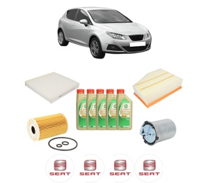 Set Pachet filtre revizie Bosch, 5 litrii ulei Castrol 5W30 SEAT IBIZA IV (6J5, 6P1) 2.0 TDI din 2010-2015, 4x Stickere auto cu SEAT - Img 2