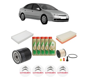 Set Pachet filtre revizie Bosch, 5 litrii ulei Castrol 5W40 CITROEN C5 II (RC_) 2.2 HDi (RC4HXE) din 2004-2008, 4x Stickere auto cu CITROEN - Img 2