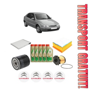 Set Pachet filtre revizie Bosch, 5 litrii ulei Castrol 5W40 CITROEN XSARA (N1) 1.9 D din 2000-2005, 4x Stickere auto cu CITROEN