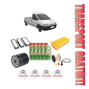 Set Pachet filtre revizie Bosch, 5 litrii ulei Castrol 5W40 CITROEN JUMPY I Platform/Chassis (BU_, BV_, BW_, BX_) 2.0 HDi 110 din 2003-2006, 4x Stickere auto cu CITROEN