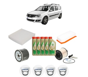 Set Pachet filtre revizie Bosch, 5 litrii ulei Castrol 5W40 DACIA LOGAN MCV II 1.5 dCi din 2013, 4x Stickere auto cu DACIA - Img 2