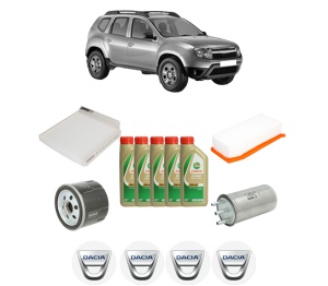 Set Pachet filtre revizie Bosch, 5 litrii ulei Castrol 5W40 DACIA DUSTER (HS_) 1.5 dCi (HSMC) din 2010-2018, 4x Stickere auto cu DACIA - Img 2