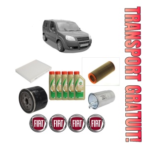 Set Pachet filtre revizie Bosch, 5 litrii ulei Castrol 5W40 FIAT DOBLO MPV (119_, 223_) 1.9 D Multijet din 2005, 4x Stickere auto cu FIAT
