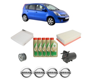 Set Pachet filtre revizie Bosch, 5 litrii ulei Castrol 5W40 NISSAN NOTE (E11, NE11) 1.5 dCi din 2006-2012, 4x Stickere auto cu NISSAN - Img 2