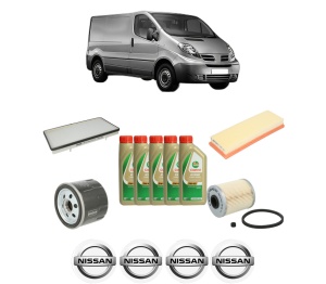 Set Pachet filtre revizie Bosch, 5 litrii ulei Castrol 5W40 NISSAN PRIMASTAR Van (X83) 1.9 dCi 80 din 2002, 4x Stickere auto cu NISSAN - Img 2
