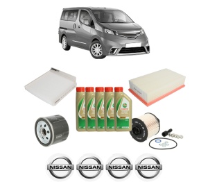 Set Pachet filtre revizie Bosch, 5 litrii ulei Castrol 5W40 NISSAN NV200 / EVALIA Bus 1.5 dCi 85 (M20, M20M, M20K, M20KK) din 2010, 4x Stickere auto cu NISSAN - Img 2