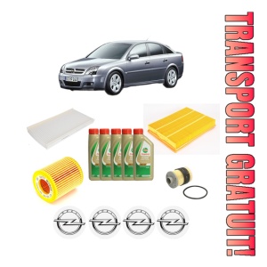 Set Pachet filtre revizie Bosch, 5 litrii ulei Castrol 5W40 OPEL VECTRA C GTS (Z02) 1.9 CDTI (F68) din 2004-2009, 4x Stickere auto cu OPEL