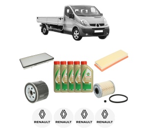 Set Pachet filtre revizie Bosch, 5 litrii ulei Castrol 5W40 RENAULT TRAFIC II Platform/Chassis (EL) 1.9 dCi 100 (EL0C) din 2001-2006, 4x Stickere auto cu RENAULT - Img 2
