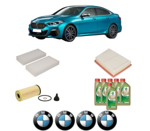 Set Pachet filtre revizie Bosch, 6 litrii ulei Castrol 0W20 BMW Seria 2 Gran Coupe (F44) M 235 i xDrive din 2019, 4x Stickere auto cu BMW - Img 2