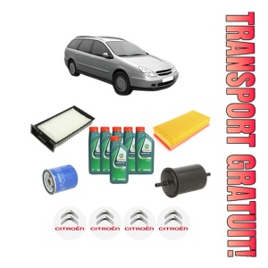 Set Pachet filtre revizie Bosch, 6 litrii ulei Castrol 10W40 CITROEN C5 I Break (DE_) 3.0 V6 (DEXFXC, DEXFXF) din 2001-2004, 4x Stickere auto cu CITROEN
