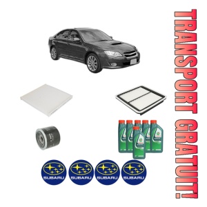 Set Pachet filtre revizie Bosch, 6 litrii ulei Castrol 10W40 SUBARU LEGACY IV (BL) 3.0 R AWD (BLE, B13) din 2003-2009, 4x Stickere auto cu SUBARU