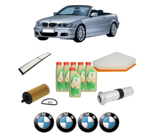 Set Pachet filtre revizie Bosch, 6 litrii ulei Castrol 5W30 BMW Seria 3 Convertible (E93) 320 d din 2008-2013, 4x Stickere auto cu BMW - Img 2