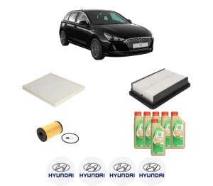 Set Pachet filtre revizie Bosch, 6 litrii ulei Castrol 5W30 HYUNDAI i30 (PDE, PD, PDEN) 1.6 CRDi din 2016, 4x Stickere auto cu HYUNDAI - Img 2
