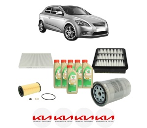 Set Pachet filtre revizie Bosch, 6 litrii ulei Castrol 5W30 KIA CEE'D Hatchback (ED) 1.6 CRDi 115 din 2006-2012, 4x Stickere auto cu KIA - Img 2