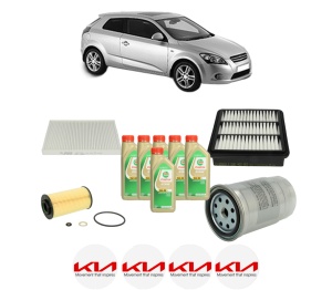 Set Pachet filtre revizie Bosch, 6 litrii ulei Castrol 5W30 KIA PRO CEE'D (ED) 1.6 CRDi 128 din 2010-2012, 4x Stickere auto cu KIA - Img 2