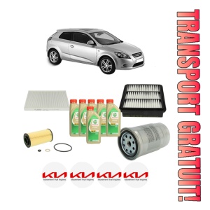 Set Pachet filtre revizie Bosch, 6 litrii ulei Castrol 5W30 KIA PRO CEE'D (ED) 1.6 CRDi 115 din 2008-2012, 4x Stickere auto cu KIA
