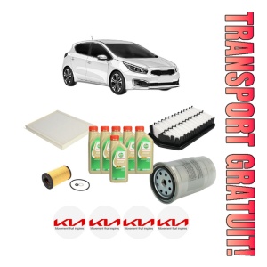 Set Pachet filtre revizie Bosch, 6 litrii ulei Castrol 5W30 KIA PRO CEE'D Hatchback Van (JD) 1.6 CRDI din 2015-2018, 4x Stickere auto cu KIA