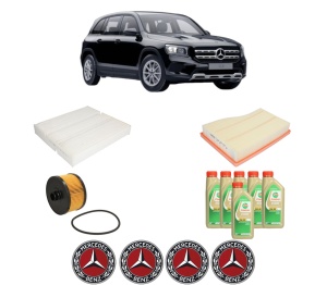 Set Pachet filtre revizie Bosch, 6 litrii ulei Castrol 5W30 MERCEDES-BENZ GLB (X247) GLB 180 (247.684) din 2020, 4x Stickere auto cu MERCEDES-BENZ - Img 2