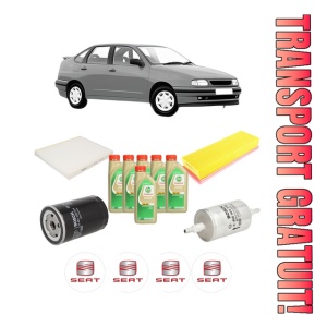 Set Pachet filtre revizie Bosch, 6 litrii ulei Castrol 5W30 SEAT CORDOBA (6K1, 6K2) 1.8 T 20V Cupra din 2000-2002, 4x Stickere auto cu SEAT