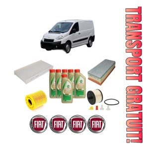 Set Pachet filtre revizie Bosch, 6 litrii ulei Castrol 5W40 FIAT SCUDO Van (270_, 272_) 2.0 D Multijet din 2007-2016, 4x Stickere auto cu FIAT