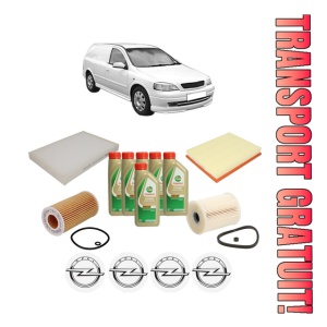 Set Pachet filtre revizie Bosch, 6 litrii ulei Castrol 5W40 OPEL ASTRA G Estate Van (F70) 2.0 DTI (F70) din 2000-2005, 4x Stickere auto cu OPEL