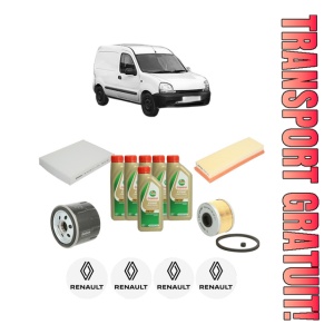Set Pachet filtre revizie Bosch, 6 litrii ulei Castrol 5W40 RENAULT KANGOO Express (FC0/1_) 1.9 dCi 4x4 (FC0V) din 2001, 4x Stickere auto cu RENAULT