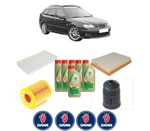 Set Pachet filtre revizie Bosch, 6 litrii ulei Castrol 5W40 SAAB 9-3 Estate (E50) 1.9 TiD din 2005-2015, 4x Stickere auto cu SAAB - Img 2