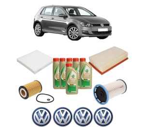 Set Pachet filtre revizie Bosch, 6 litrii ulei Castrol 5W40 Volkswagen GOLF VII (5G1, BQ1, BE1, BE2) 2.0 TDI din 2012-2020, 4x Stickere auto cu Volkswagen - Img 2