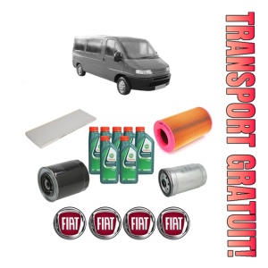 Set Pachet filtre revizie Bosch, 7 litrii ulei Castrol 10W40 FIAT DUCATO Bus (230_) 2.8 JTD din 2000-2002, 4x Stickere auto cu FIAT